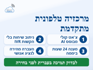 מרכזיה טלפונית מתקדמת עם צ'אט קולי מבוסס AI: ניתוב שיחות בלי הקשות IVR ומענה 24 שעות ביממה