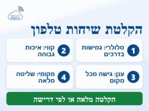 הקלטת שיחות טלפון לעסקים: סלולרי לגמישות, קווי לאיכות, מערכת ענן לגישה מכל מקום או מערכת מקומית לשליטה