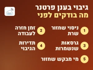 גיבוי בענן פרטנר לעסקים: לפני חתימה בודקים ניסוי שחזור שרת, זמן חזרה לעבודה, גרסאות שנשמרות ותדירות הגיבוי