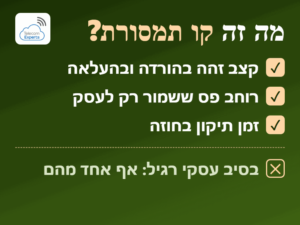 מה זה קו תמסורת: קצב זהה בהורדה ובהעלאה, רוחב פס ששמור רק לעסק וזמן תיקון כתוב בחוזה